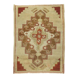 Vintage Zabihi Collection Small Camel Turkish Anatolian Rug For Sale