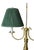 Monumental Vintage Brass Bouillotte Table Lamp With Custom Hunter Green Pleated Shades — Ralph Lauren / Visual Comfort For Sale In Jacksonville, FL - Image 6 of 15