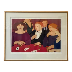 Vintage Signed Aquatint by Andrew Stevovich Titled "Twenty-One," Circa 1988