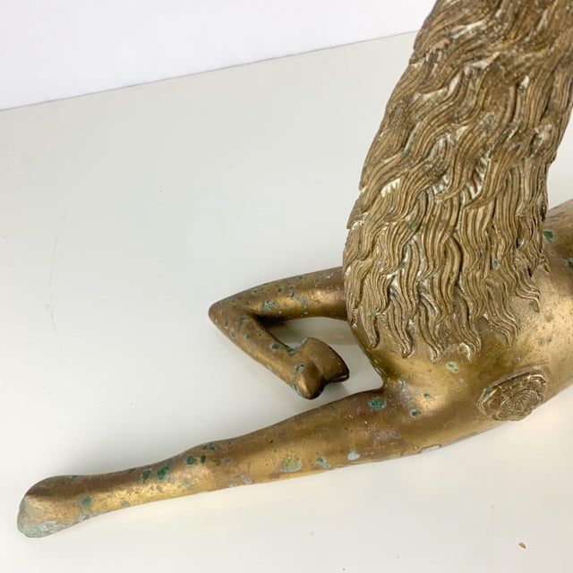 Rare Vintage Sarreid Brass Recumbent Stag Deer Sculpture Hollywood Regency MCM For Sale - Image 4 of 9