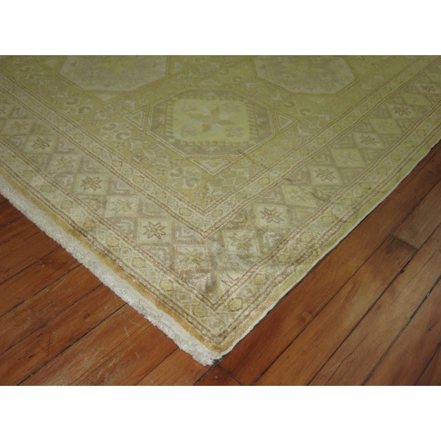 Art Deco Early 21st Century Gold Turkish Silk Rug - 4'1" x 5'7" For Sale - Image 3 of 6