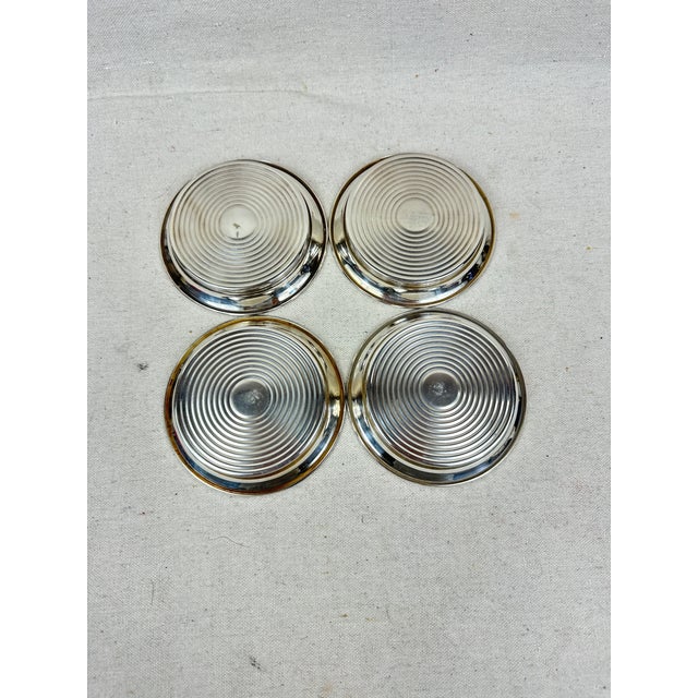 White Vintage Sheridan Silver Plated Coasters For Sale - Image 8 of 9