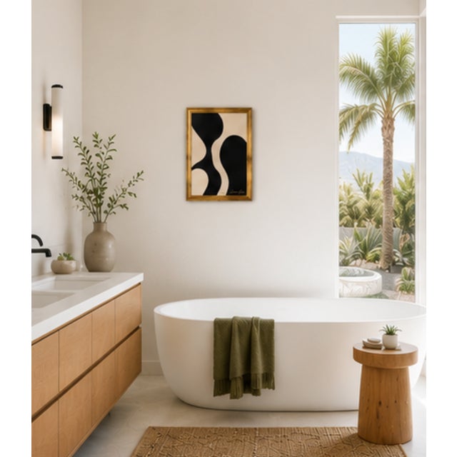 Black Silent Current Modern Painting Framed, by Bryan Boomershine For Sale - Image 8 of 8
