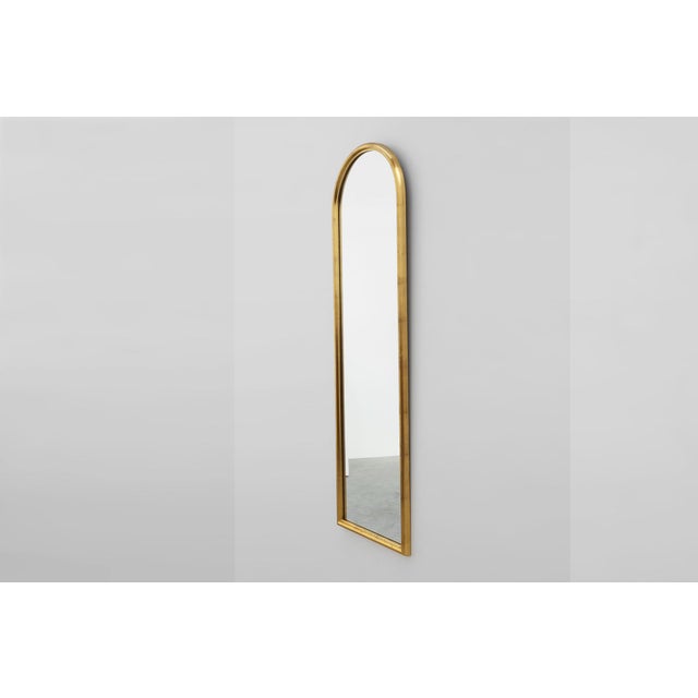 Mid-Century Modern Gold‑toned Arched Wall Mirror from Deknudt, Belgium, 1980s For Sale - Image 3 of 11