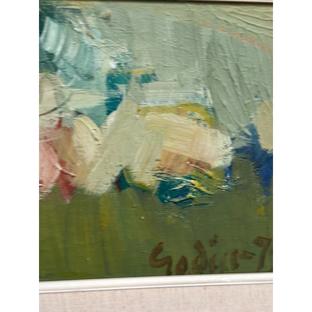 Ragnar Godin, Composition in Green, 1975, Oil on Panel, Framed For Sale - Image 7 of 16