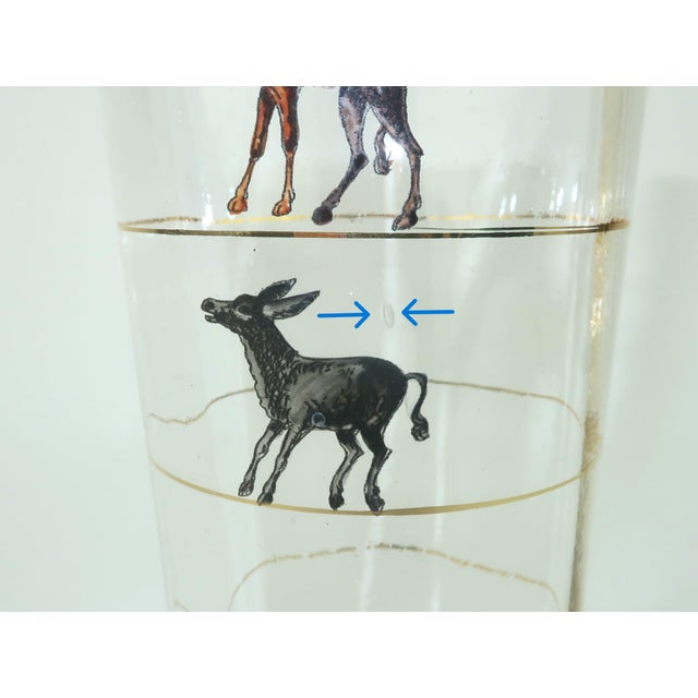 Art Deco Novelty Cocktail Glass With Hand Painted Animal Measurements, c.1930 For Sale - Image 12 of 12