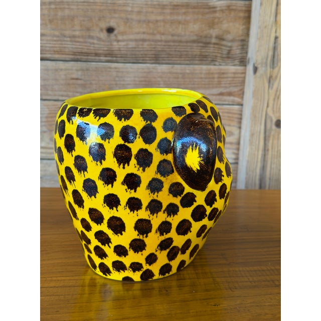 Vintage Italian Glazed Ceramic Leopard Head Cachepot by Rosenthal Netter For Sale In Naples, FL - Image 6 of 10
