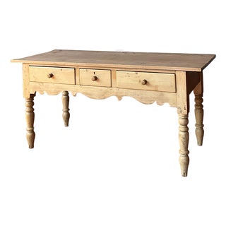 19th Century Pine Farmhouse Serving Table For Sale