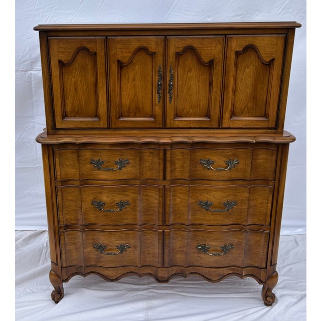 White Furniture French Provincial Bedroom Set includes a dresser with matching wall hung mirror, and chest of drawers. All...