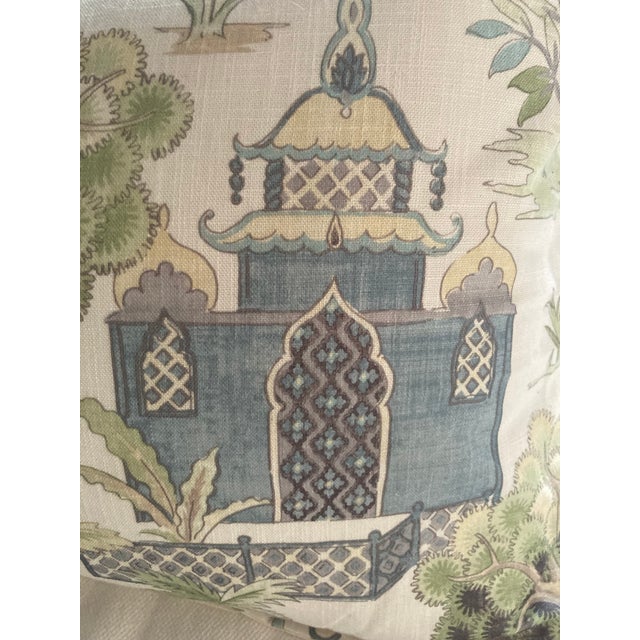 Kravet Chinoiserie Custom Standard Shams For Sale - Image 4 of 6