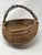 Wood Antique 19th Century Buttocks Basket – Hand-Split Oak W/ Twig Handle & God’s Eye For Sale - Image 7 of 10