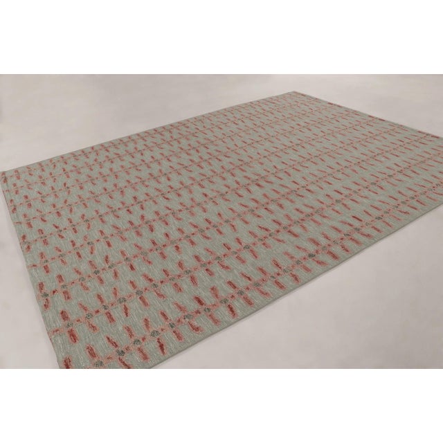 Rug & Kilim's Scandinavian Style Custom Flatweave Rug With Pink Vinery Pattern For Sale In New York - Image 6 of 10