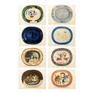 1955 Set of 8 Vintage Prints of Picasso's Ceramic Platters For Sale