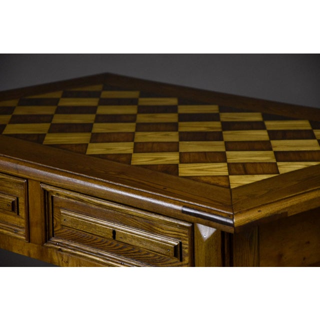 Wood Geometric Parquetry Console or Writing Table in Ash and Oak, 1850-1870 For Sale - Image 7 of 16