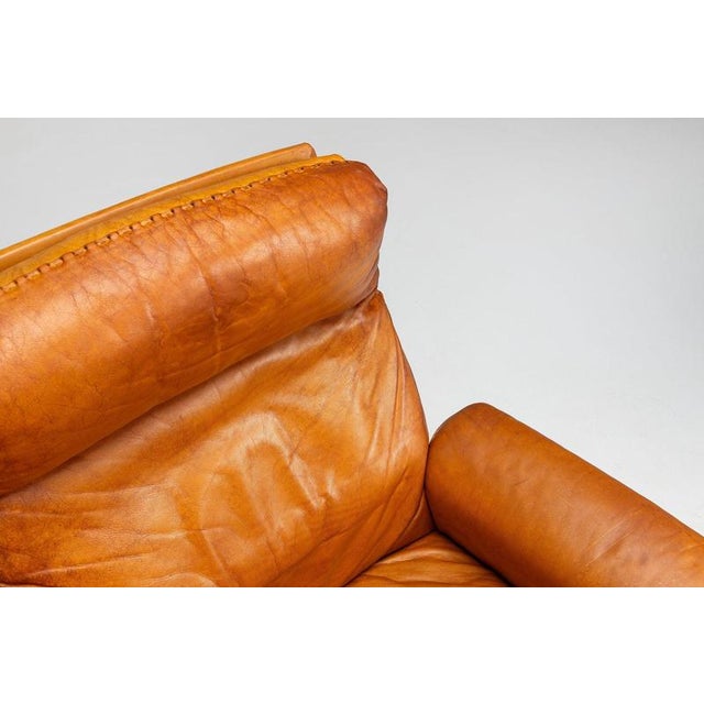 Brown Vintage DS-31 High-Back Lounge Chair in Naturel Leather from de Sede, 1970 For Sale - Image 8 of 18