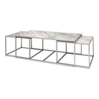 Modern Marble 3 Piece Coffee Table For Sale