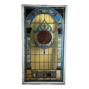 Antique Stained Glass Window From Temple Beth El Springfield Ma C. Early 20th Century