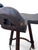Mid 20th Century Vintage Brutalist Hand-Carved Wood Tripod Bar Stool With Forged Iron Footrest For Sale - Image 5 of 8