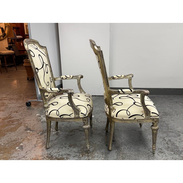 French Neoclassical Circa 1930's Armchairs, Pair For Sale In San Francisco - Image 6 of 12