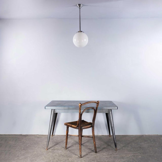 French Tabac Opal Glass Pendant Lamp, 1950s For Sale - Image 3 of 11