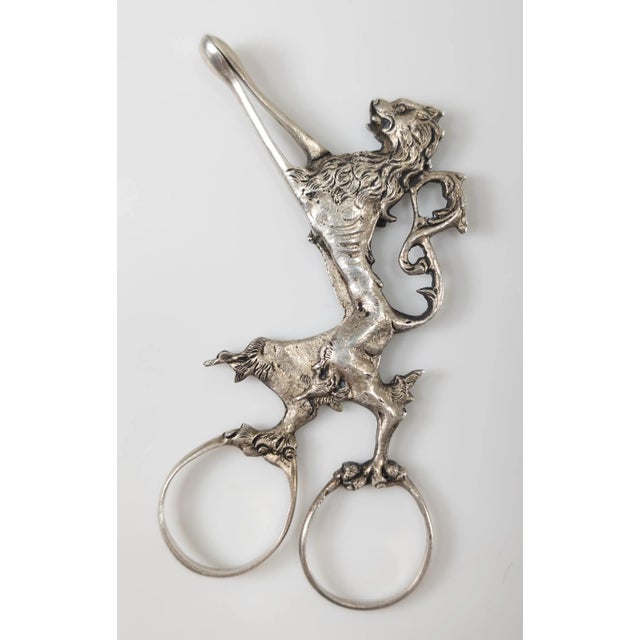 19th Century South German 800 Silver Sugar Tongs With Lion Rampant For Sale - Image 4 of 8