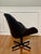 1970s Vintage Modern Black Faux Leather Swivel Bucket Lounge Chair For Sale - Image 4 of 12
