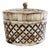 Maitland-Smith Tessellated Bone Lidded Box- Lattice Round Accent For Sale