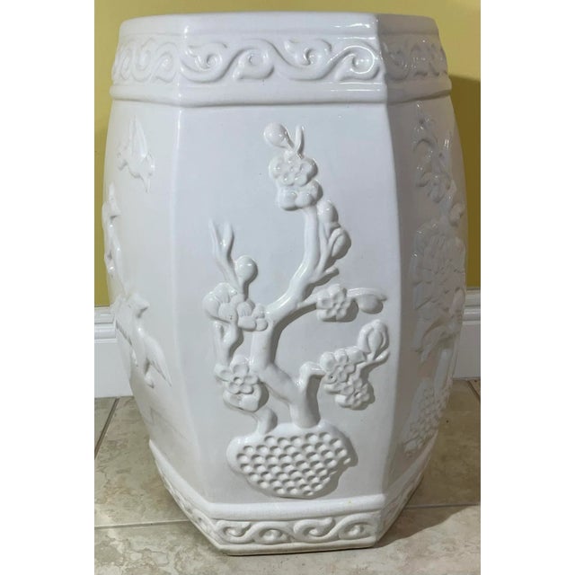 Chinese Vintage Six Sides Chinese Garden Stool For Sale - Image 3 of 12