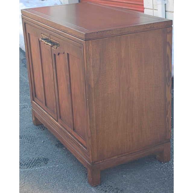 Mid 20th Century Mid 20th Century Fancher Furniture Walnut and Oak Side Cabinet For Sale - Image 5 of 13