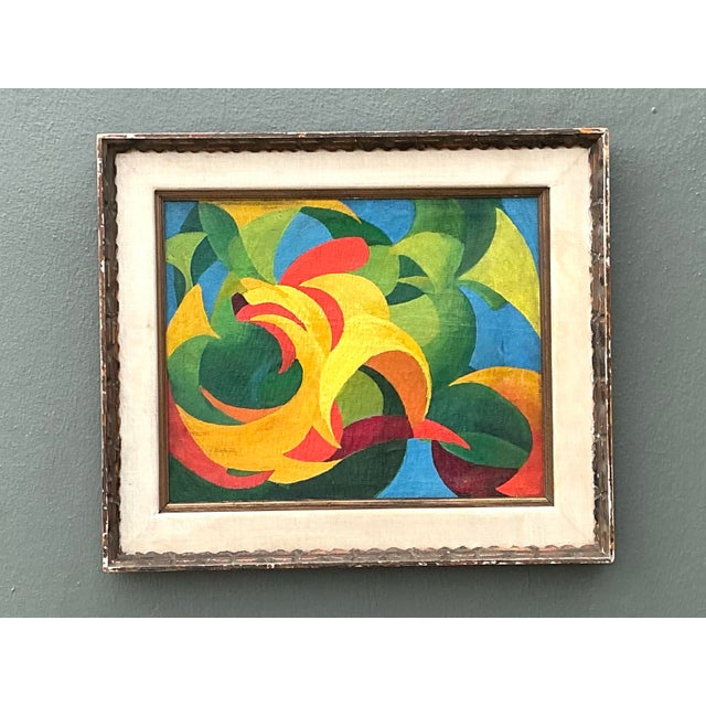 Vintage MCM Original Abstract Oil on Canvas For Sale - Image 10 of 12
