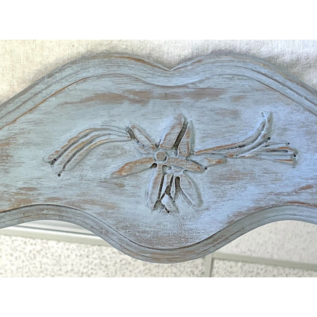 Wood Vintage French Country Wood Mirror With Distressed Finish For Sale - Image 7 of 13