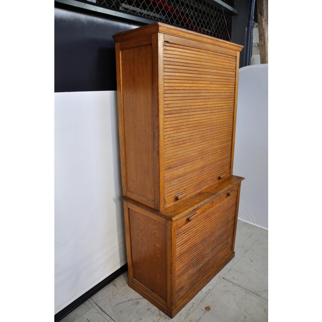 Antique Dutch Art Deco Roll Top File Chairish