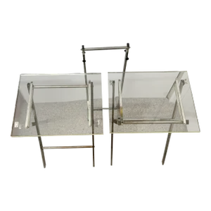 1960s Lucite Folding Tray Table With Stand - Set of 3