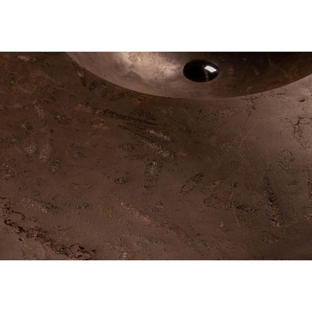 Baptis Silvestrin Freestanding Basin in Jurassic Fossil Stone by Nerinea For Sale - Image 6 of 7