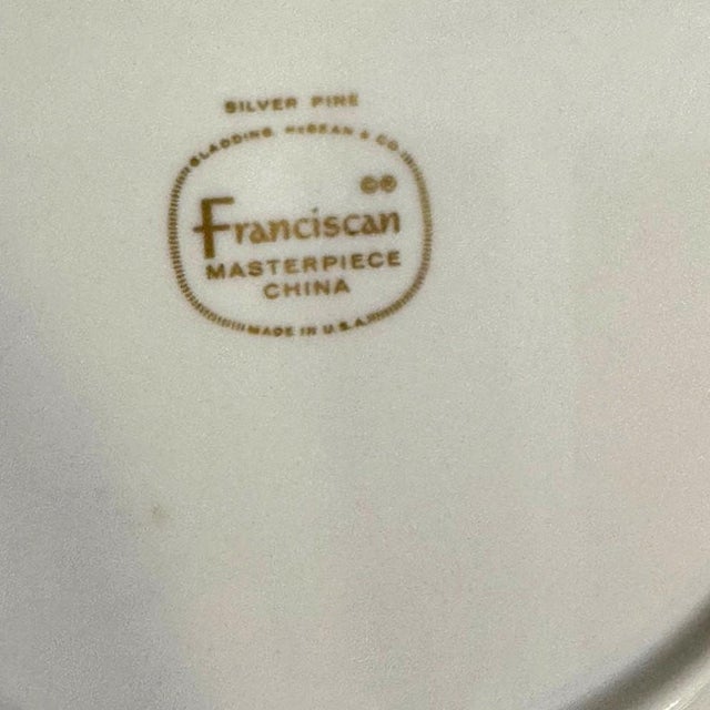 Mid 20th Century Franciscan Masterpiece Extremely Rare 'Silver Pine' 8-Five Pc Place Settings - 40 pcs For Sale In Dallas - Image 6 of 17