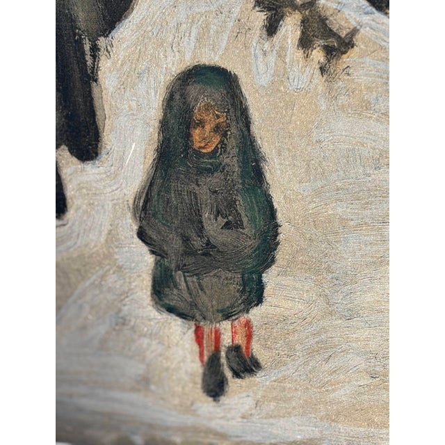 After Pierre Bonnard, Snowy Landscape, Child with Hood, Mid-20th Century, Lithograph For Sale - Image 4 of 16