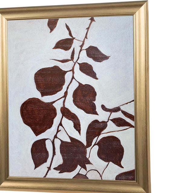 Abstract Original Botanical Abstract Painting, Hand Painted Acrylic on Board, Modern Floral Wall Art For Sale - Image 3 of 7