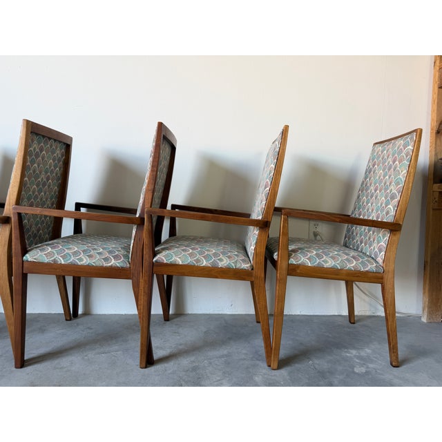 Brown 1970s Mid-Century Modern Dillingham Arm Dining Chairs – Set of 6 For Sale - Image 8 of 17