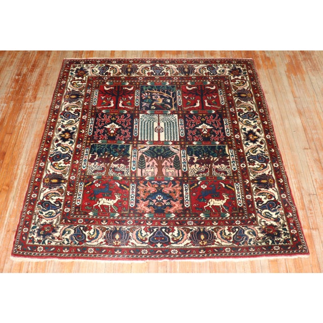 Vintage Zabihi Collection Persian Bakhtiari Square Rug - 6'6" x 6'11" For Sale - Image 9 of 9