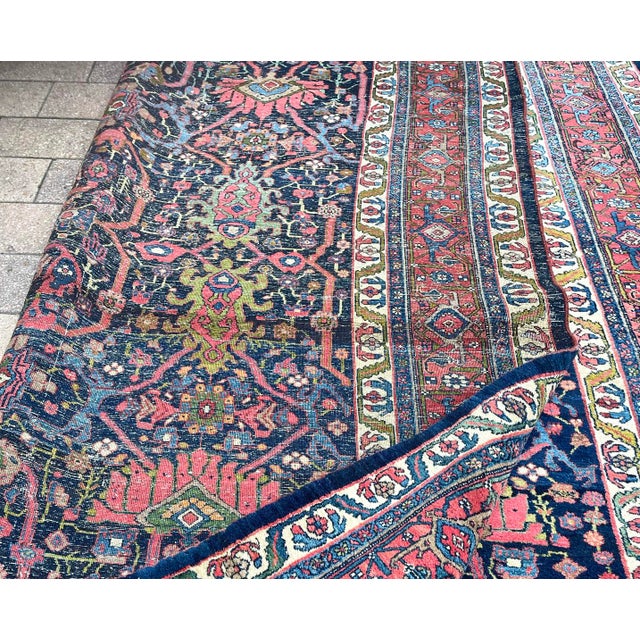 Tribal Antique Persian Bijar Carpet, 9'4" × 12'9" For Sale - Image 3 of 11
