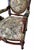 Rare Pair of Antique Medallion Back Parlor Armchairs – Ornate Carved Wood & Floral Tapestry For Sale - Image 4 of 12
