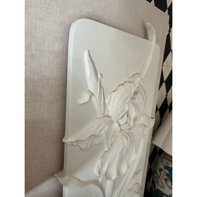 White Iris Relief Signed Limited Edition, Large 36 Inch, Botanical Wall Art For Sale - Image 14 of 14
