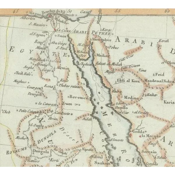 Map of the Arabian Peninsula with Parts of Egypt For Sale - Image 4 of 6