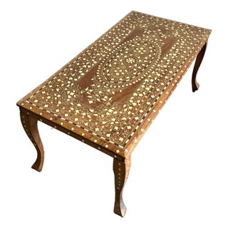Vintage Regency Anglo Indian Inlay Coffee Table For Sale