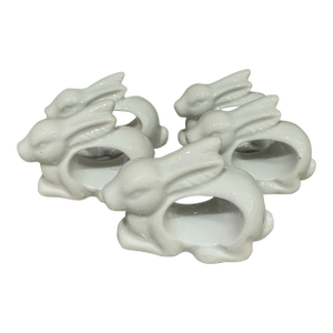 Porcelain Rabbit Napkin Rings, S/5