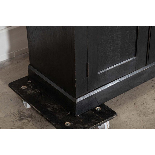 Large 19th Century English Ebonised Oak Glazed Cabinet, 1890 For Sale - Image 16 of 18