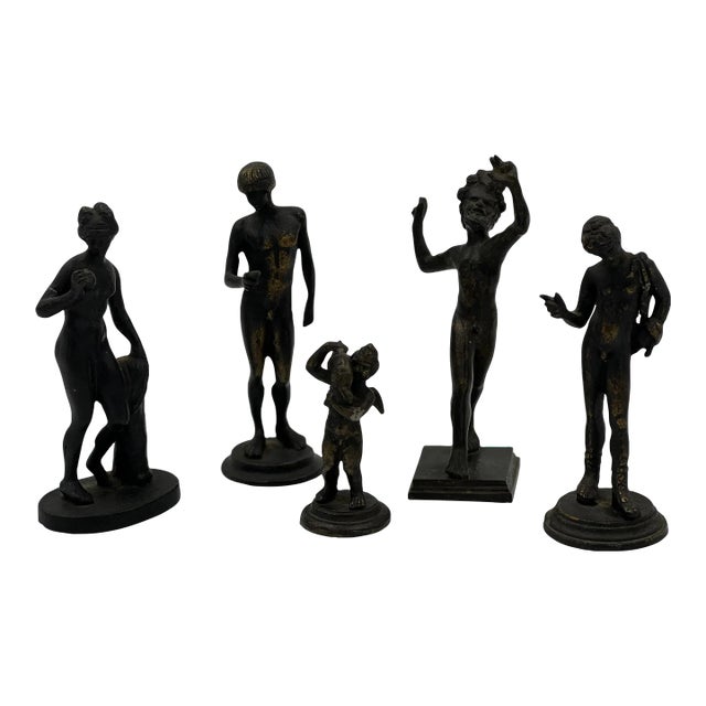 5 Piece Antique Italian Grand Tour Bronze Figures Including Venus, Eros & More! For Sale