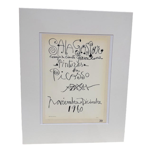 1960 Poster Picasso Sala Gaspar Barcelona Original Lithograph For Sale