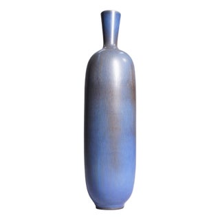 High Vase in Stoneware with Hares Fur Glaze by Berndt Friberg for Gustavsberg, 1955 For Sale
