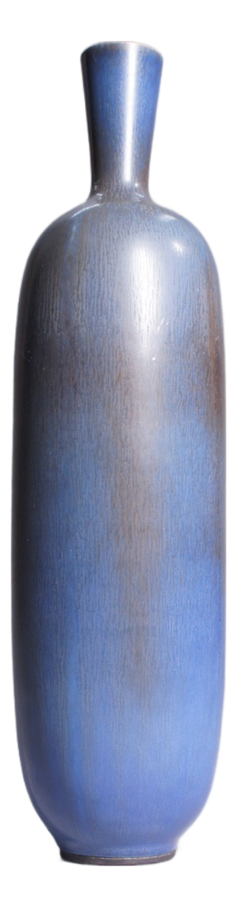 High Vase in Stoneware with Hares Fur Glaze by Berndt Friberg for Gustavsberg, 1955